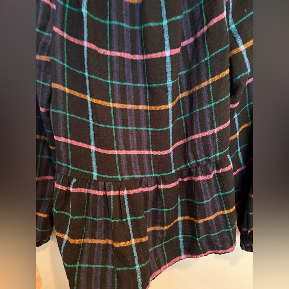 LOFT Multicolor Plaid Off-Shoulder Blouse - Picture 6 of 7